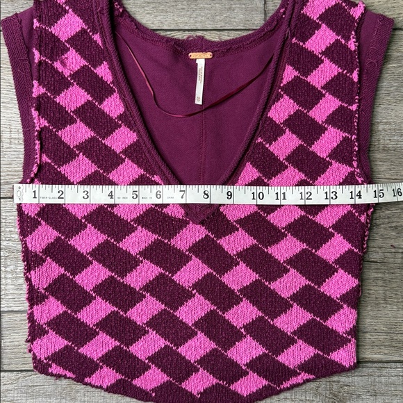 Free People Lola Top  Checkered Crop Top - Picture 5 of 8